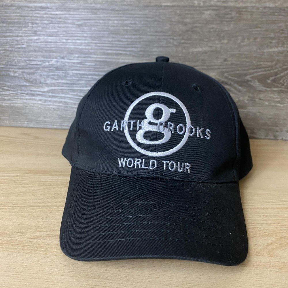 Garth Brooks Hat Cap Snap Back Black Embroidered World Tour Concert Music Mens